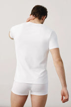 Camiseta interior de algodón para hombre de manga corta