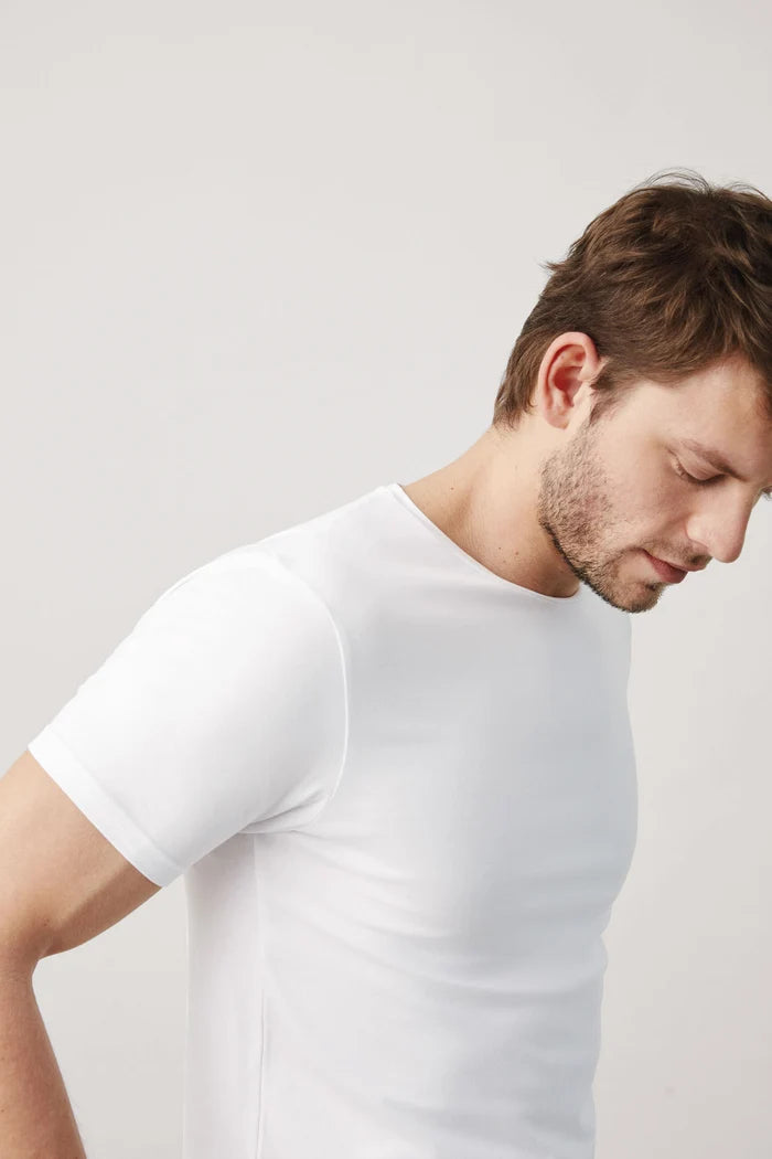 Camiseta interior de algodón para hombre de manga corta