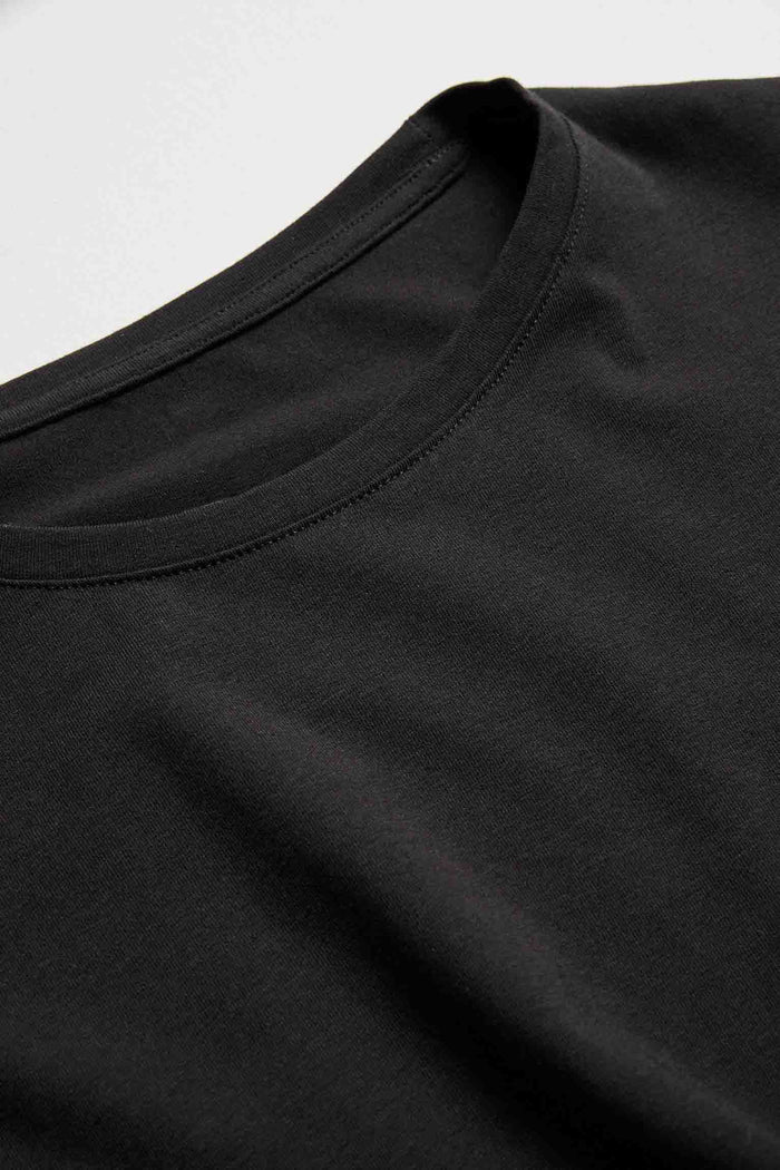 Camiseta interior de algodón para hombre de manga larga y cuello redondo